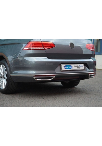 Aksesuarcinizz Vw Passat B8 Krom Arka Tampon Çıtası 3 Parça 2015-2019 Arası