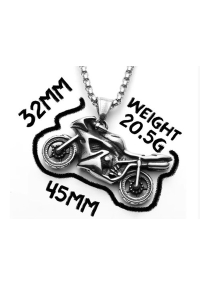 Paslanmay Çelik Motorcycle - Motorcu Kolye -motorsiklet Kolye Gümüş
