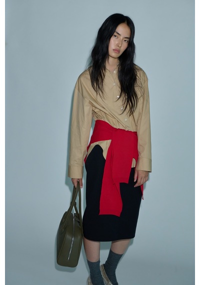 Suud Collection Camel Page Oversize Gömlek