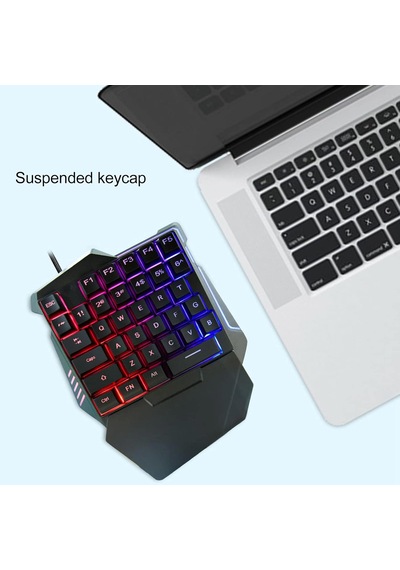 G7 Tek El Kullanım Gaming Oyuncu Usb Kablolu Klavye Rgb Led Işıklı 35 Tuşlu Taşınabilir Mini Oyun Tuş Takımı