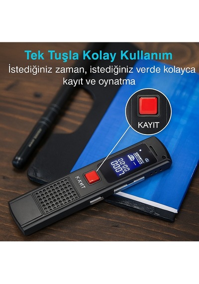 8 Gb Dijital Ses Kayıt Cihazı Stereo Kayıt Tek Tuşla Kullanım Minimal Tasarım, Maksimum Ses Kalitesi