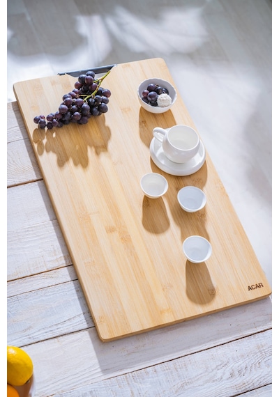 Acar Bambu Dikdörtgen Sunumluk - 59 Cm Kahverengi