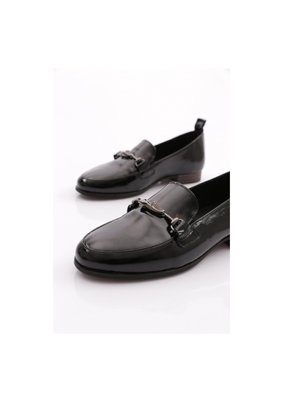 Mammamia D24ya-3470 Kadın Deri Loafer Ayakkabı Siyah