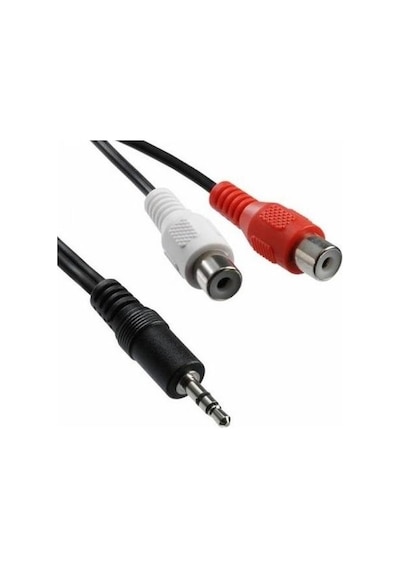 20cm 3.5mm Stereo Erkek AUX To 2 RCA Dişi Tos Ses Çevirici Kablo