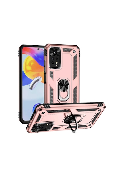 Xiaomi Redmi Note 11 Pro 5g Kılıf Kamera Koruyucu Manyetik Standlı Tank Koruma Pazarplus Mavi