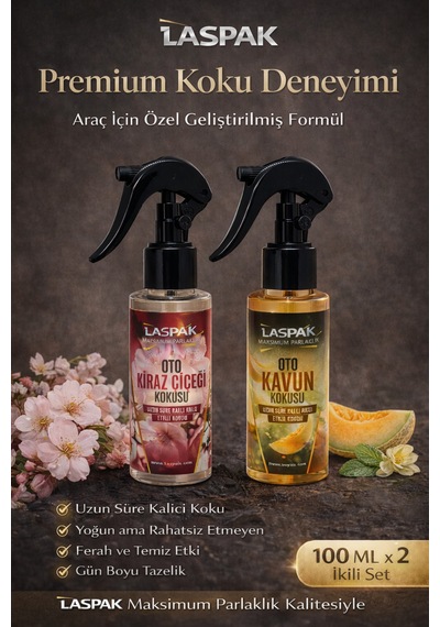 Premium 2 Li Oto Kokusu Seti Uzun Süre Kalıcı Doğal Esans Yoğun Aroma 100
