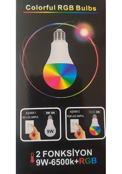 9W Gün Işığı Led + Rgb Led Ampul