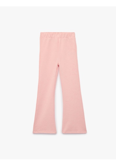 Koton Beli Lastikli Basic İspanyol Paça Pantolon Pembe 7wkg40118ak Gül