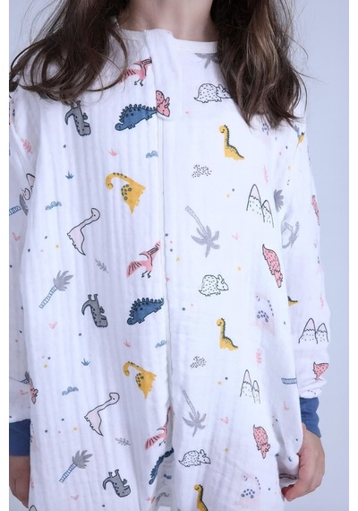 For My Baby 1 Tog Çocuk Uyku Tulumu Unisex Uzun Kollu Uyku Tulumu Ekru - Lacivert