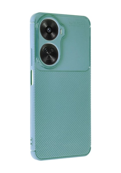 Newface Huawei Nova 12 Se Kılıf Auto Focus Karbon Kapak - Koyu Yeşil Resimdeki