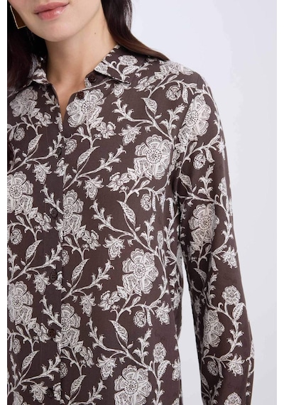 DeFacto Loose Fit Desenli Uzun Kollu Gömlek Tunik T0609AZ25SPBN539