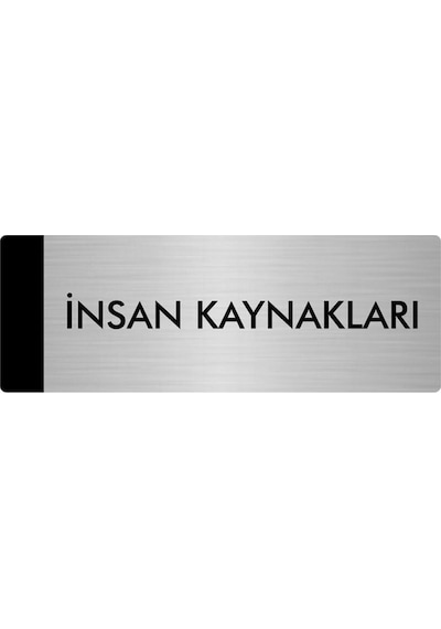 Metal Yönlendirme Levhası, Departman Kapı Isimliği İnsan Kaynakları 7x20 Cm Gümüş Renk