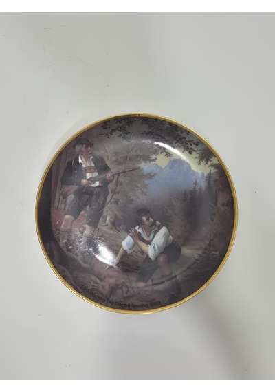Kahla Vintage Av Temalı Porselen Duvar Tabağı 19,5cm 002