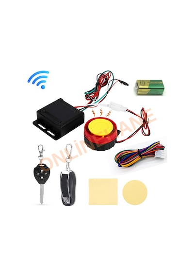 Motosiklet Alarm-Uzaktanç alıştırma Seti Pil Destekli Motor Alarm