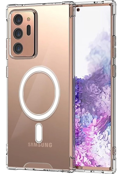 Teknomoda Samsung Note 20 Ultra Kılıf Magsafe Kablosuz Şarj Uyumlu Şeffaf Silikon Kapak Şeffaf