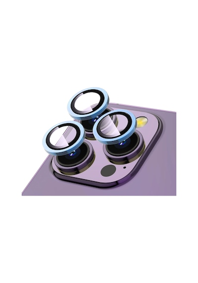 Forzacase Apple Uyumlu iPhone 13 Pro Max İle Kamera Camı Lens Koruyucu Halka Seti - Fc381 Mavi