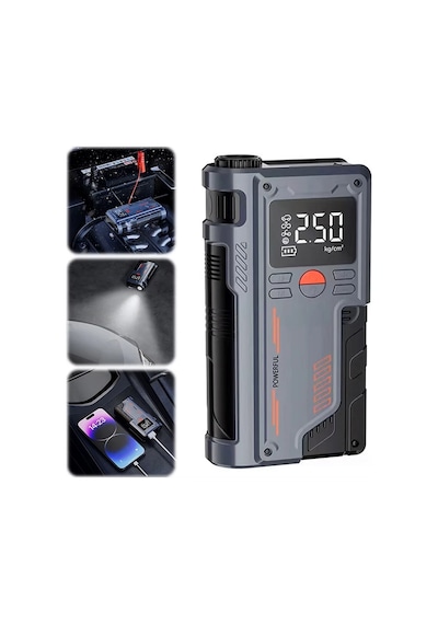 Ezere St-9631 Pro Taşınabilir Göstergeli Araç Lastik Şişirme Ve Starter Akü Takviye Seti- 5775 1