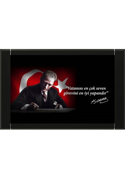 100X150 Cm Grt2 Atatürk Resimli Makam Panosu - Makam Arkalığı
