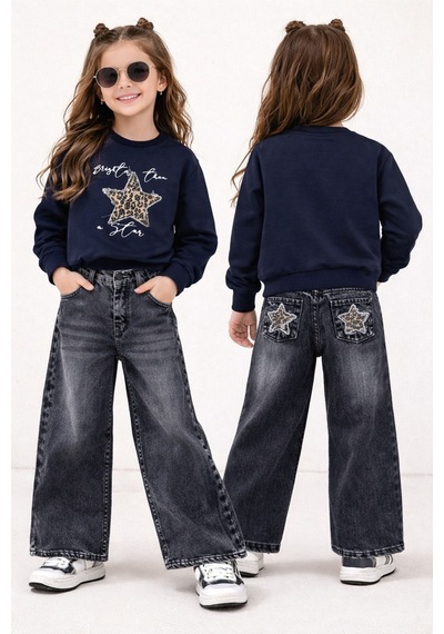 Uğur Bebe Bayram Özel Taşlı Yıldız Aplikeli Siyah Sweatshirt & Geniş Paça Kot Özel Gün Takımı Siyah Antrasit Siyah Antrasit Uğur Bebe Bayram Özel Taşlı Yıldız Aplikeli Siyah Sweatshirt & Geniş Paça Kot Özel Gün Takımı Siyah Antrasit Siyah Antrasit