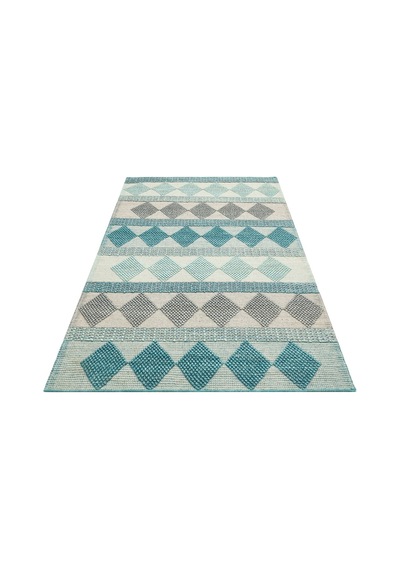Eko Halı Jade Jd 01 Blue Naturel Kazak Örgü Desenli El Dokuma Örgü Halı - 170X240
