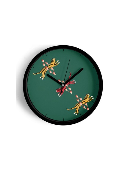 Soyut Kaplan Tasarım Modern Duvar Saati - 30cm - Önü Camlı Siyah Kasa - Sessiz Mekanizma-jh0266 Siyah