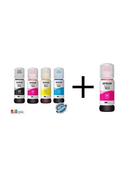 Epson 103 Ecotank L3266 4 Renk Mürekkep Takımı + 1 Kırmızı Mürekkep