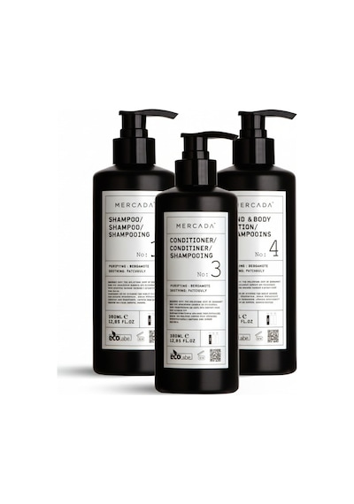 Mercada Siyah No1 Purifying And Soothing Shampoo 380ml + No 3 Conditioner 380 Ml + No 4 Hand & Body Lotion 380ml