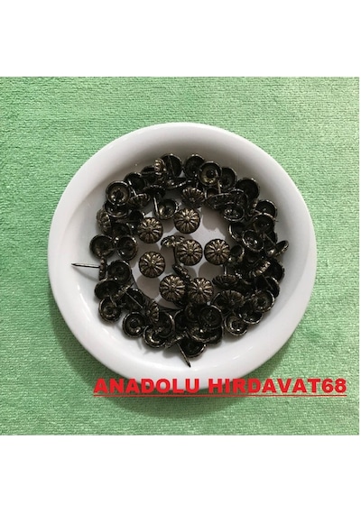 Kabara Raptiye Koltuk Çivisi Antik Bakır Papatya Çapı 11 MM 50Adet