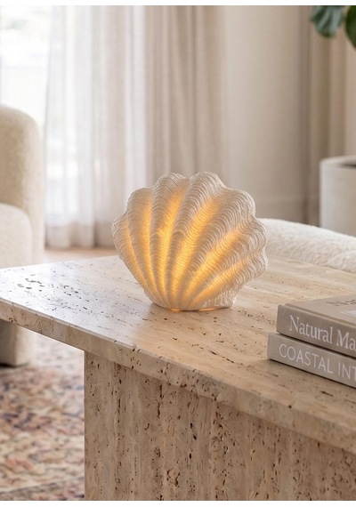 The Mia Marin Led Aydınlatmalı İstiridye Deniz Kabuğu 13cm
