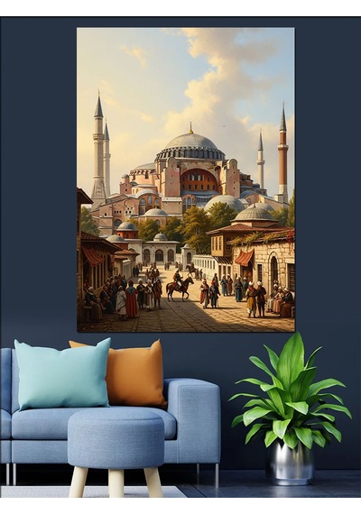 Ahşap Tablo Ayasofya Camii Tarihi Manzara