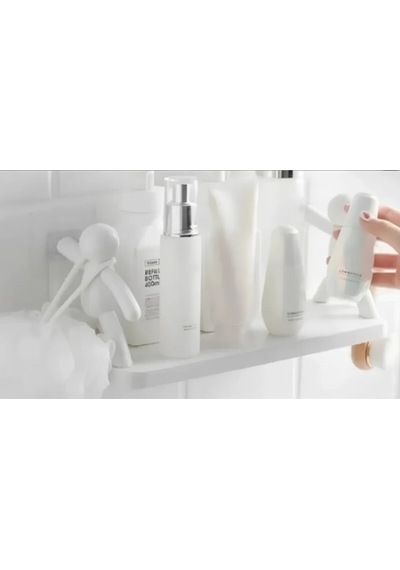 Yapışkanlı Duvar Rafı Delmeden Montaj Banyo & Mutfak Düzenleyici Raf Çok Renkli