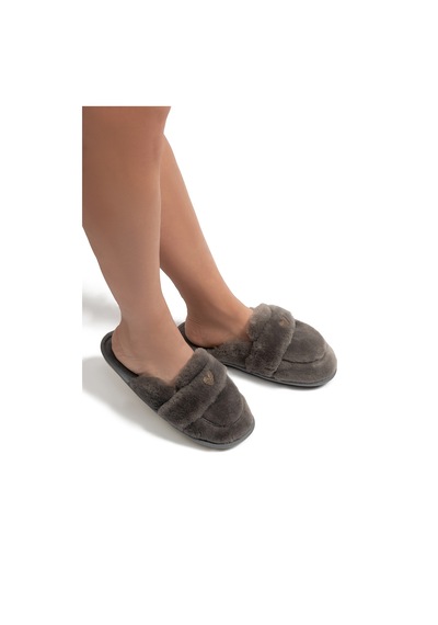 Twigy Mammy Peluş Kadın Ev Terliği Gri 37/41 Gri