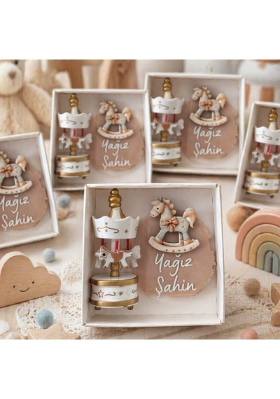 Kutu İçerisinde Atlıkarınca &amp Magnet Hediyelik 20 Adet Bebek