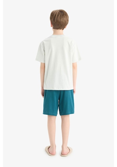 DeFacto Erkek Çocuk Pijama Takımı Kısa Kollu Üst Esnek Belli Şort F1735A825HSBE516 DeFacto Erkek Çocuk Pijama Takımı Kısa Kollu Üst Esnek Belli Şort F1735A825HSBE516