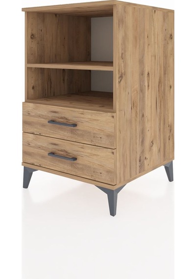 Kronos Komodin 2 Raflı 2 Çekmeceli 60x59x96 Çam-çam Çam