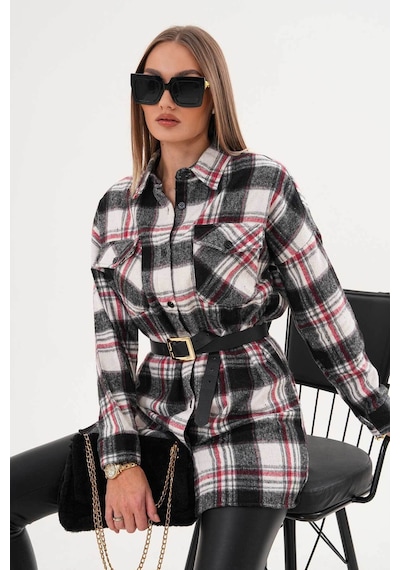Polologin Butik Kadın Siyah Beyaz Kırmızı Çizgi Detaylı Araboy Spor Gömlek Çok Renkli Polologin Butik Kadın Siyah Beyaz Kırmızı Çizgi Detaylı Araboy Spor Gömlek Çok Renkli