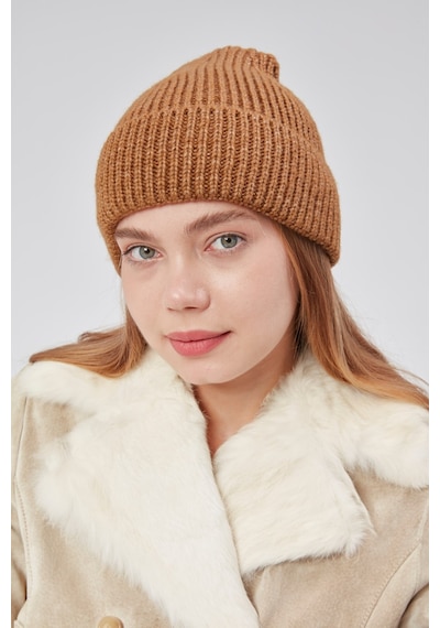 Derikem Basic Şık Standart Lüks Unisex Tiftik Bere Kahverengi