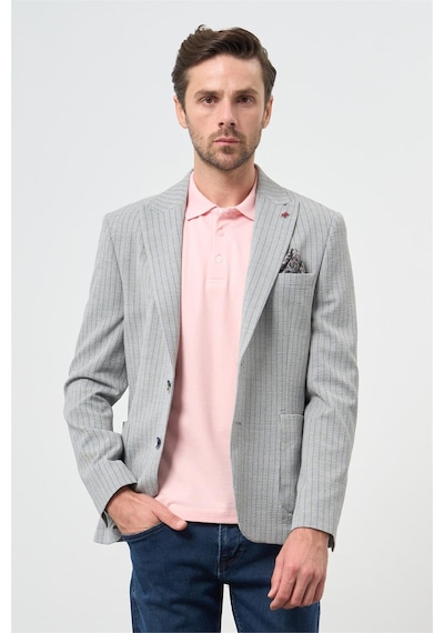İmza Gri Çizgili Gofreli Kırlangıç Yaka Likralı 6 Drop Slim Fit Dar Kesim Klasik Ceket 1002240111 Gri İmza Gri Çizgili Gofreli Kırlangıç Yaka Likralı 6 Drop Slim Fit Dar Kesim Klasik Ceket 1002240111 Gri