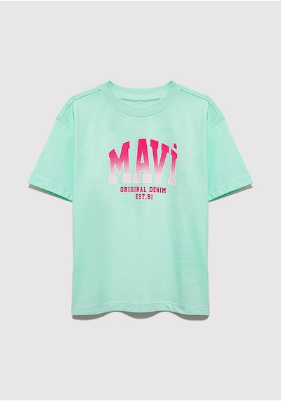 Mavi - Mavi Logo Baskılı Yeşil Tişört 7610386-71643 Yeşil