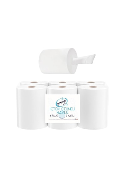 Pratiksoft İçten Çekmeli Kağıt Havlu 6'lı 5 Paket