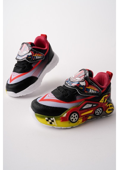 Muggo Car Cırtlı Arabalı Ve Işıklı Günlük Çocuk Sneaker Spor Ayakkabı Kırmızı