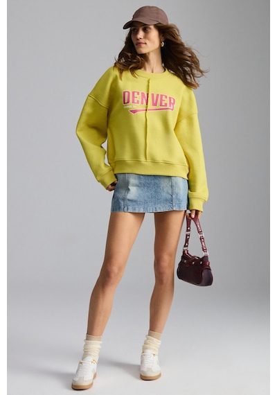 Grımelange Daleska Kadın Organik Pamuklu Yumuşacık Önü Kesikli Baskılı Yuvarlak Yaka Yeşil Sweatshirt Grımelange Daleska Kadın Organik Pamuklu Yumuşacık Önü Kesikli Baskılı Yuvarlak Yaka Yeşil Sweatshirt