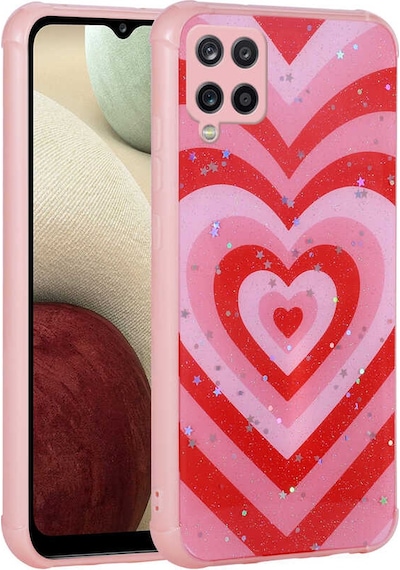 Zore Galaxy Uyumlu M33 Kılıf Simli Desenli Kamera Korumalı Parlak Popy Kapak - Kalp Kalp