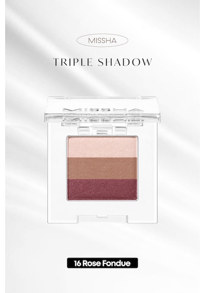 Missha Triple Shadow Yumuşak Dokulu Dökülme Yapmayan 3 Renkli Göz Farı 16 Rose Fondue