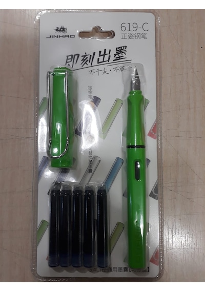 Jinhao Dolma Kalem Opak Ef 0,38 Uç+5 Kartuş - Renk Seçenekli- Opak Elma Yeşili