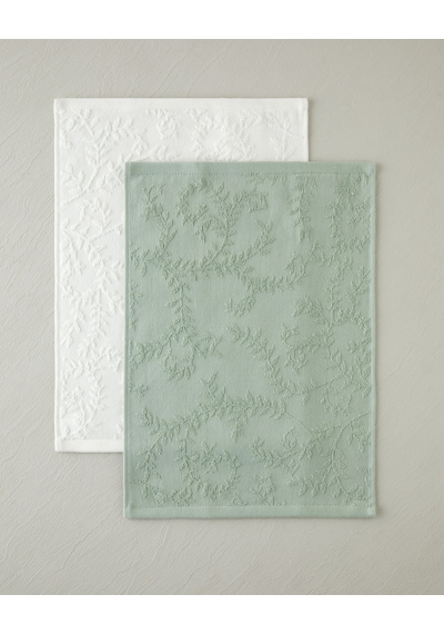 English Home Leafy Touch Pamuk Jakarlı El Havlusu 30x40 Cm Yeşil