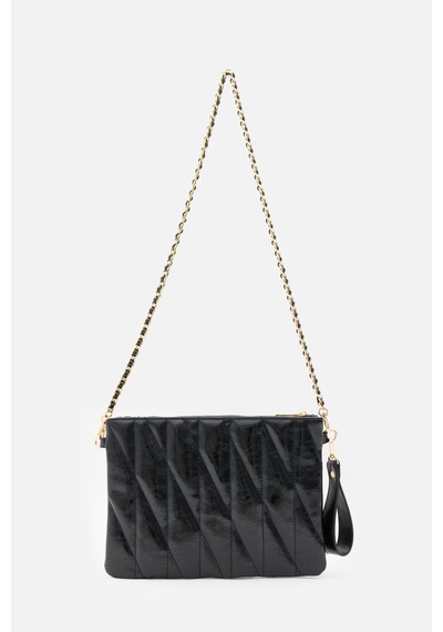 Santini Mila Kapitone El, Omuz Ve Clutch Çanta Siyah