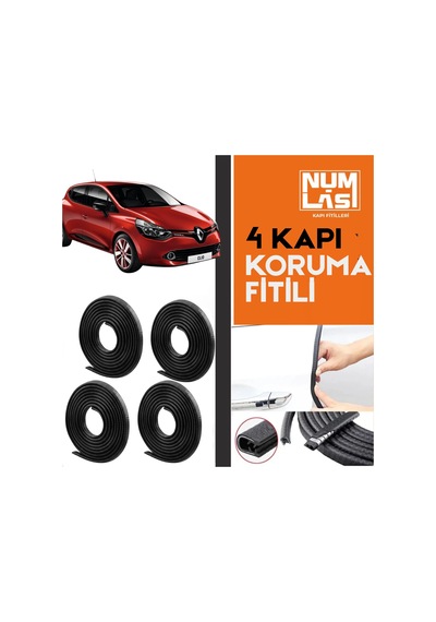 Renault Clio 4 Hatcback 4 Kapı Koruma Fitili Siyah Renk Numlas-a Kalite-nm2548