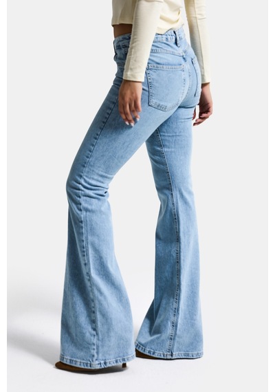 Itsbasic Kadın Ice 4s6-3 Mid Rise Flare Fit Esnek Kumaş Denim Jean Buz Mavi
