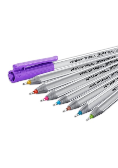 Pensan Tükenmez Kalem Triball 1.0 MM Bilye Uç 8 Lİ Renkli